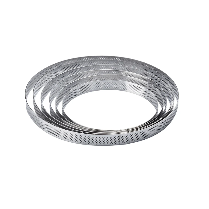 Round Microperforated Stainless Steel Bands Ø 250 X H 20 Mm - 18/20 Servings