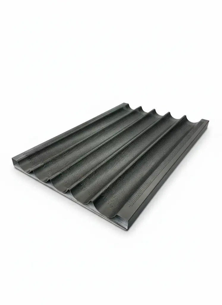 5-Channel Baguette Tray (Two Sides Open) 600*400*33Mm, 1.0Mm Al.Alloy, Teflon Ptfe