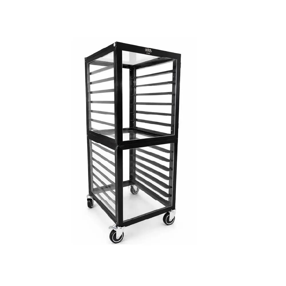 18 Tiers Aluminium Trolley With Closed Door 625*485*1698Mm, Aluminium Alloy, Hard Anodized (Black)