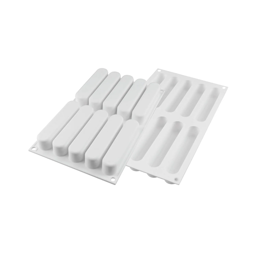 [36.235.87.0065] FASHION ECLAIR 80 - SILICONE MOULD 130X25 H 25 + 10 TRAYS + CUTTER